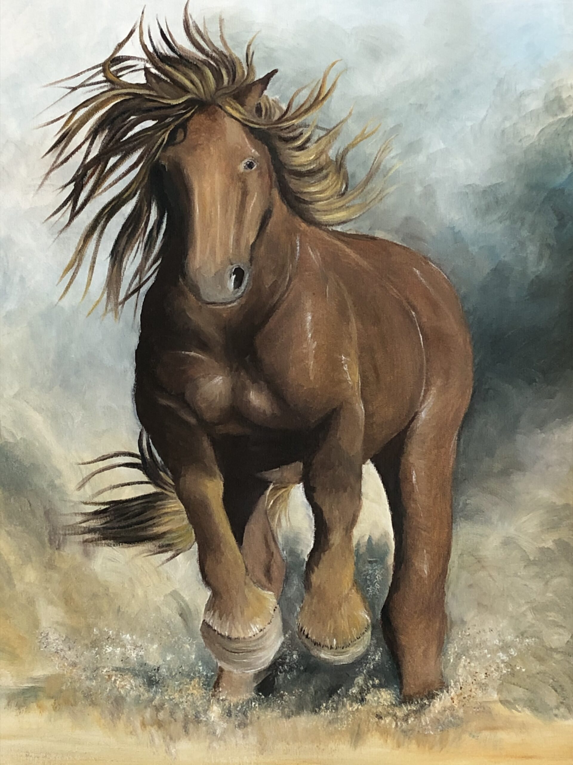 Power oljemålning målad av Sandra Dahlberg. Visad genom Sandra Dahlberg Art.