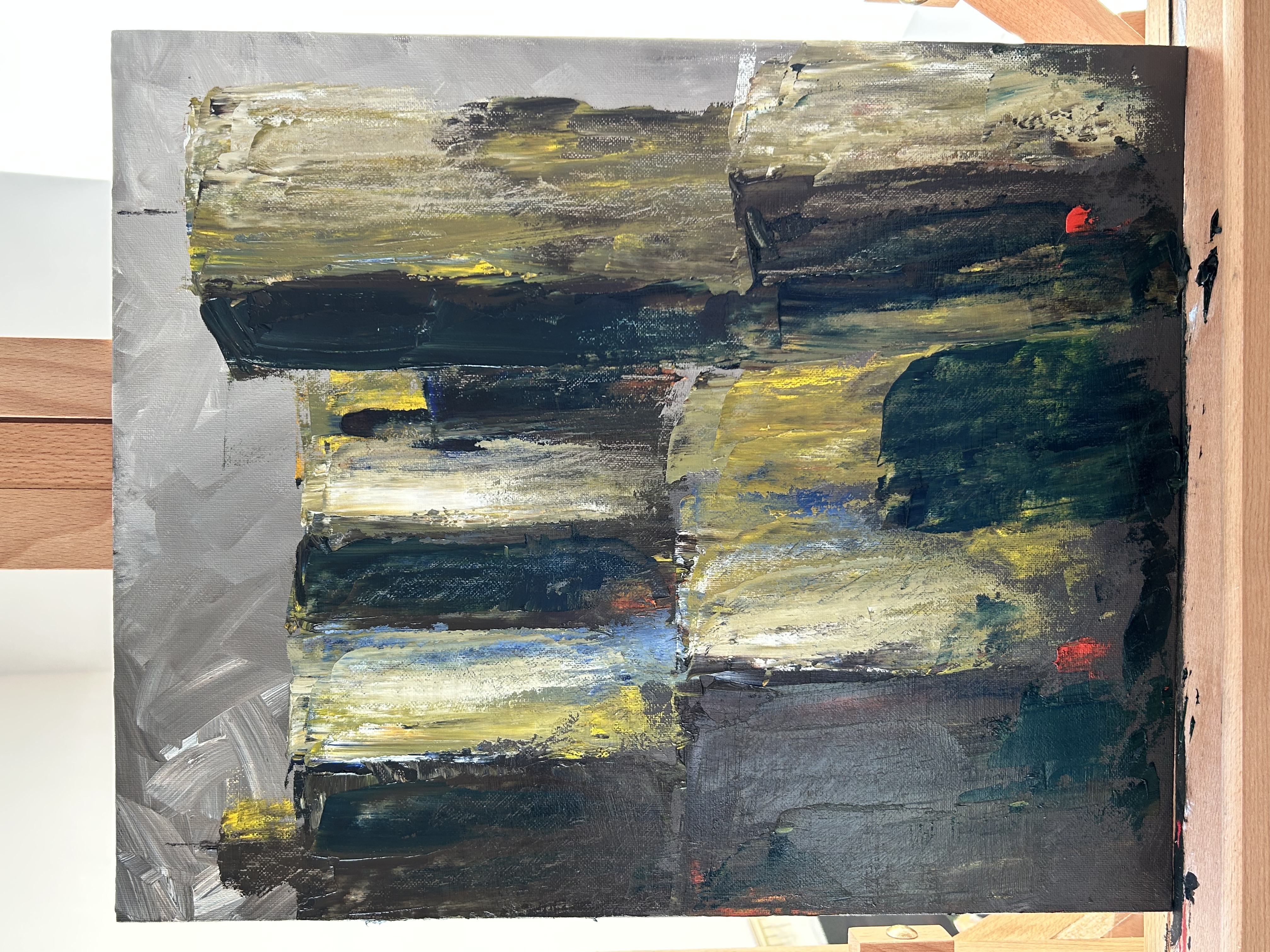 Trångboddhet oljemålning på duk målad av Sandra Dahlberg genom Sandra Dahlberg Art