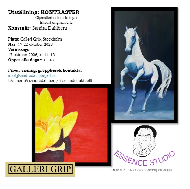 Reklam för Utställning Kontraster Galleri Grip 17 - 22 oktober 2026